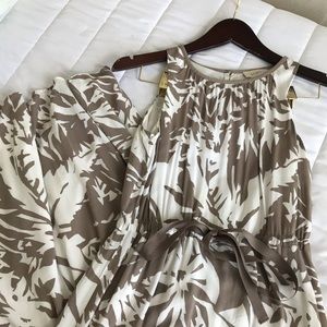 Mauve & creme patterned maxi dress